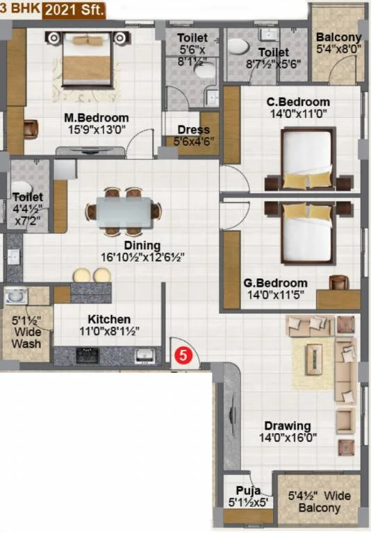 Floor plan for RR Tropicana