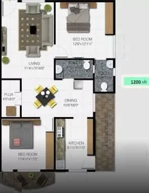 Floor plan for Subha Prada White Stone