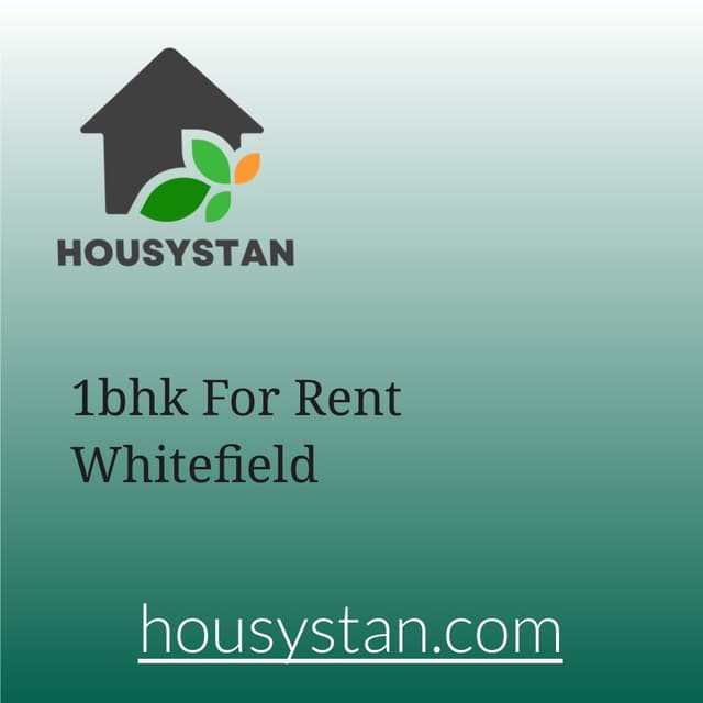 1bhk For Rent Whitefield