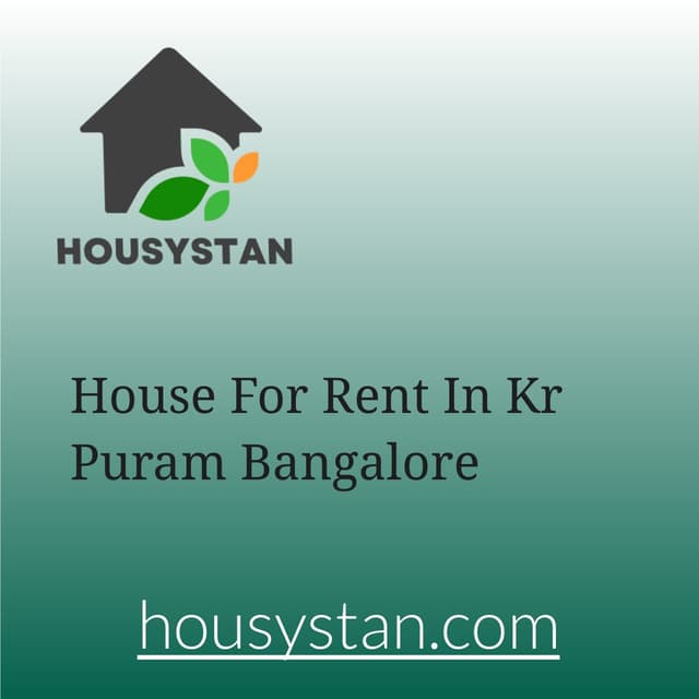 House For Rent In Kr Puram Bangalore