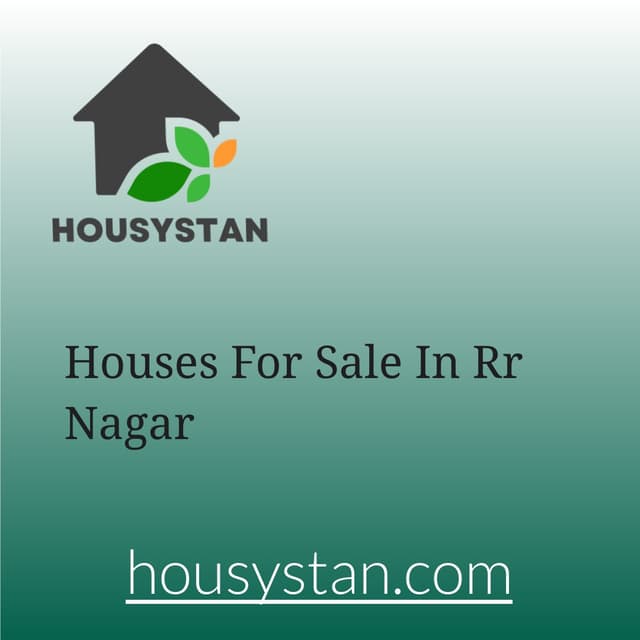 Houses For Sale In Rr Nagar